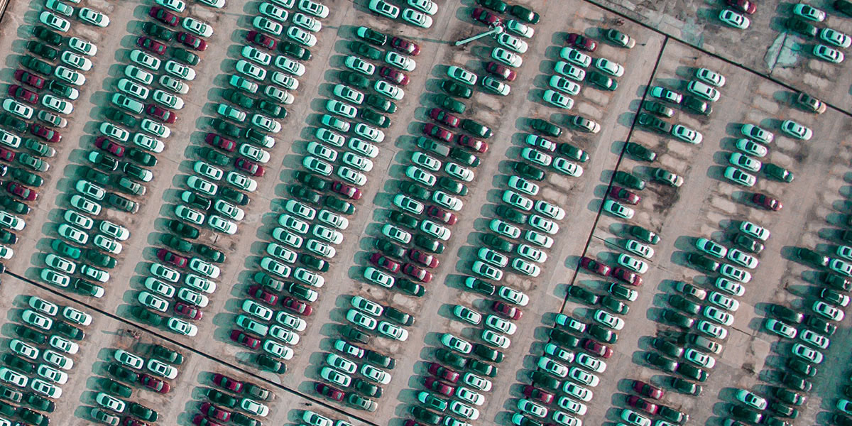 insured taxi fleet in a car park