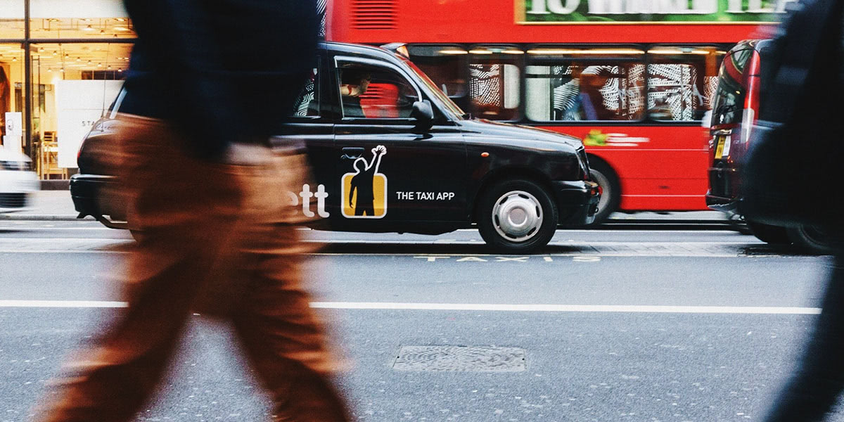 insured public hire vehicle on a street